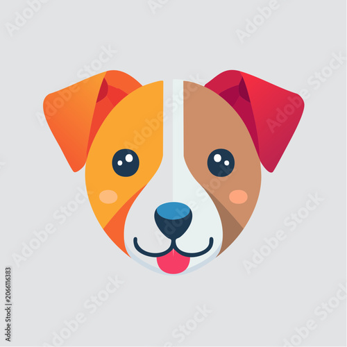 Cute Dog Face Illustration