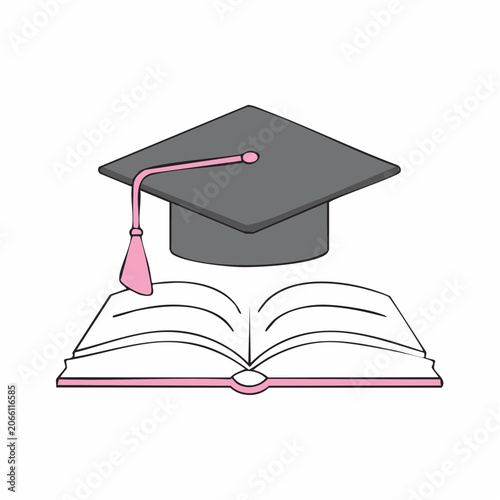 Graduation Cap on Open Book