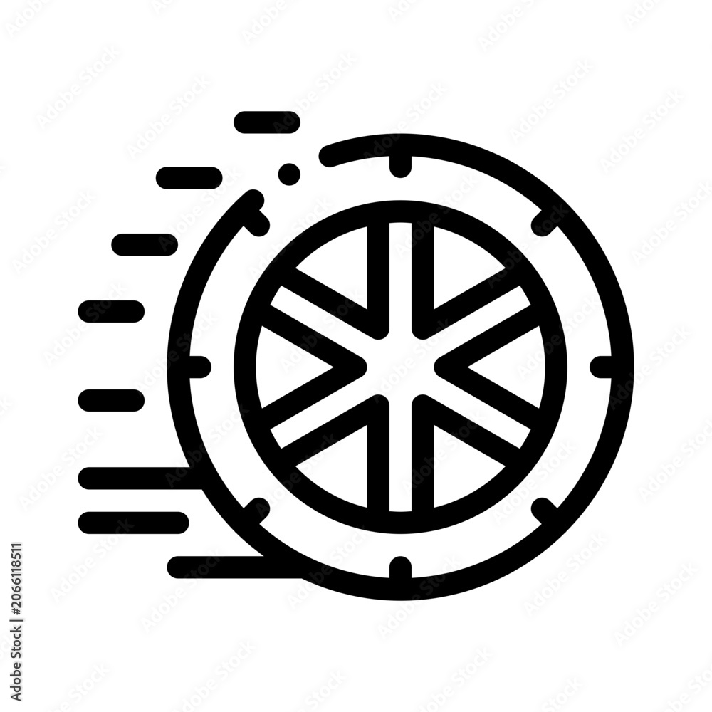 Naklejka premium racing tire line icon