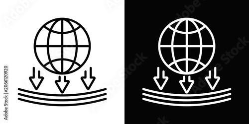 Cuadro en lienzo International Pressure Icon White And Black Background Style
