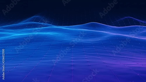 Abstract blue gradient background with flowing shapes and dynamic movement