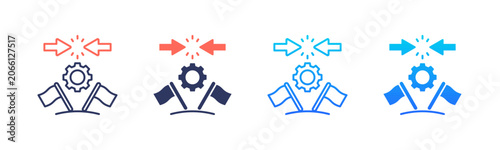 Tableau sur toile National Interest Clash Icon Pack In Multiple Styles