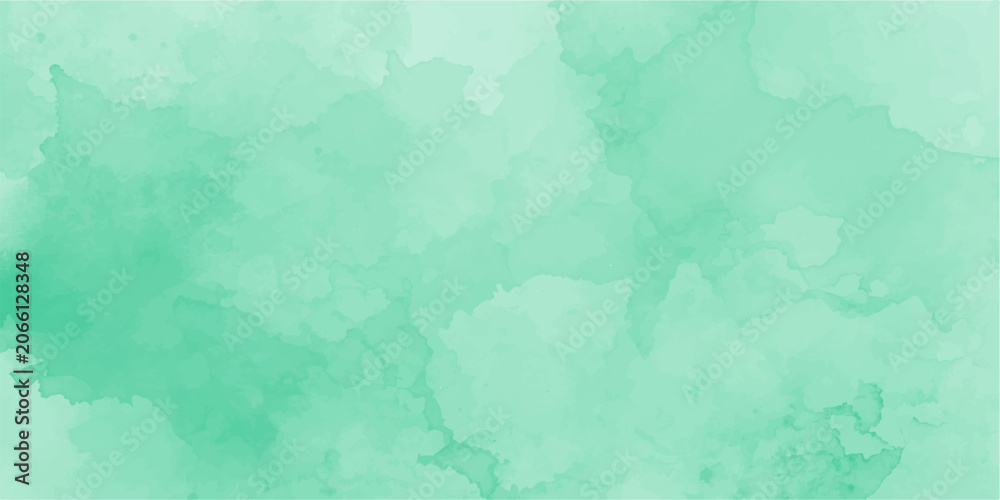 Fototapeta premium Abstract watercolor wash in serene mint green tones, creating a soft and artistic background with organic textures and subtle gradients.