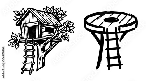 Treehouse and Platform Sketches