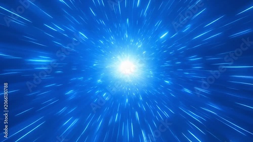 Abstract blue light tunnel motion design with dynamic energy flow