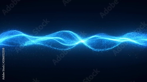 Abstract blue light wave on a dark background for digital designs