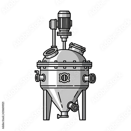 Industrial water pump with control panel.
