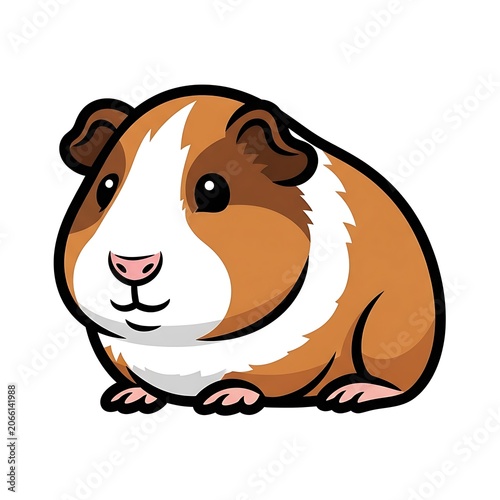 Cute cartoon brown dog with floppy ears smiling.