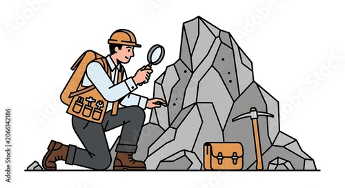 Construction worker inspecting blueprint at site.