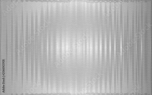 Silver metallic texture with vertical lines and glowing central highlight for industrial style backdrop or modern surface design