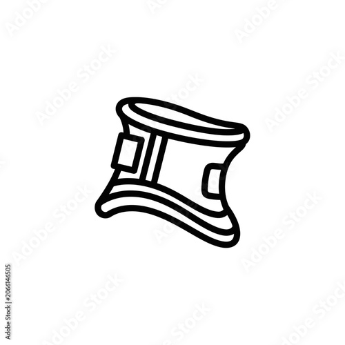 Tableau sur toile Simple line art icon representing a medical neck brace for orthopedic support