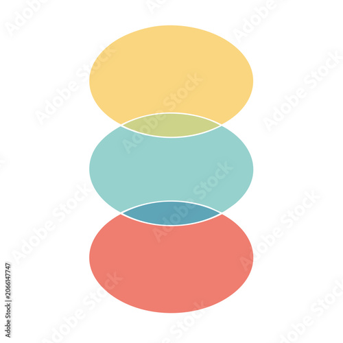 Stacked Colorful Ovals in Flat Design