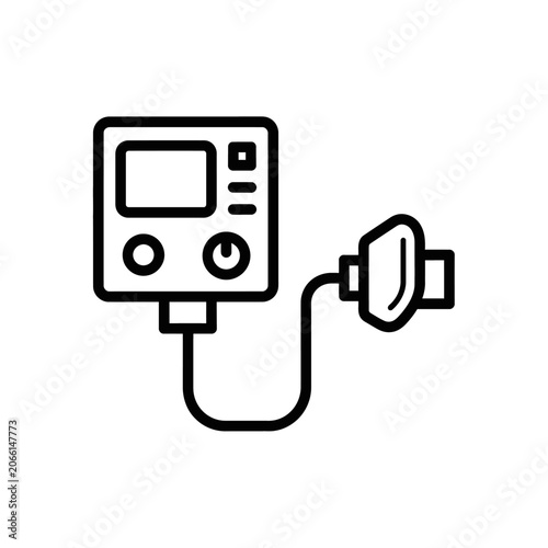 Bild auf Leinwand Medical ventilator icon showing a breathing machine with a connected oxygen mask
