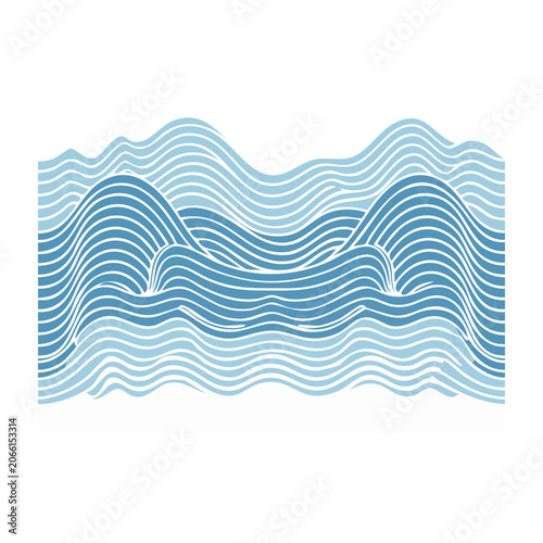 Abstract blue and white wave pattern