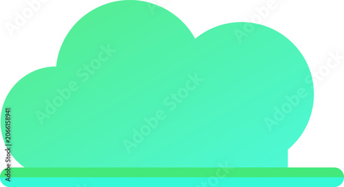 Minimalist green cloud icon representing digital storage and network technology for a professional web illustration