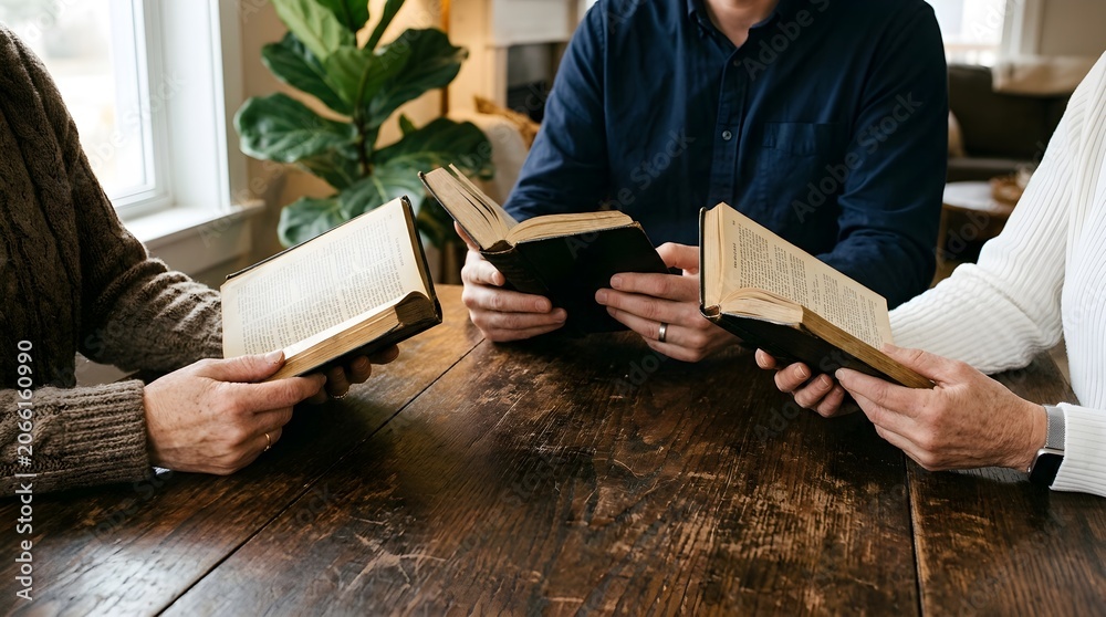 Obraz premium People reading bibles together