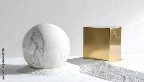 Art representation of juxtaposition featuring polished black sphere on raw natural slate stone