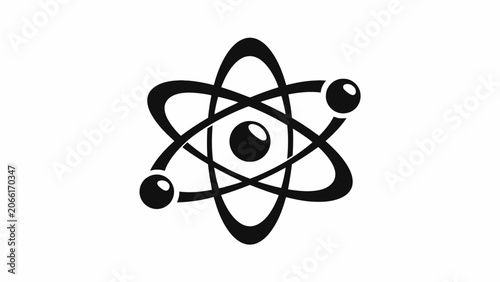 Photos Standard Bohr atomic model with orbiting electrons