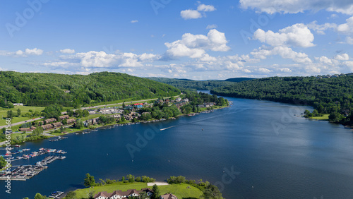 Summer aerial landscape of Deep Creek Lake in Maryland