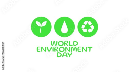 World Environment Day Design with Green Eco Icons and Sustainability Symbols