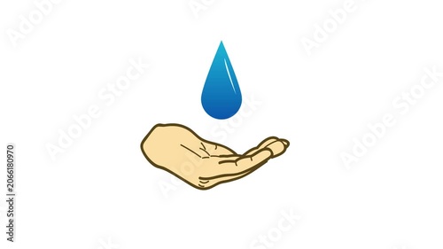 Hand Holding Water Drop Symbolizing Water Conservation Sustainability and Environmental Protection