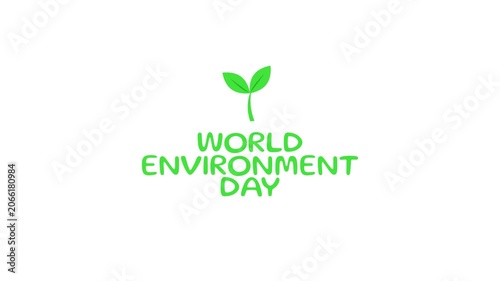 World Environment Day Green Sprout Illustration on White Background for Sustainability Awareness