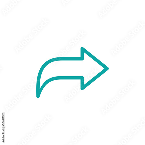 Forward icon with dual tone outline style, green symbol for message sharing