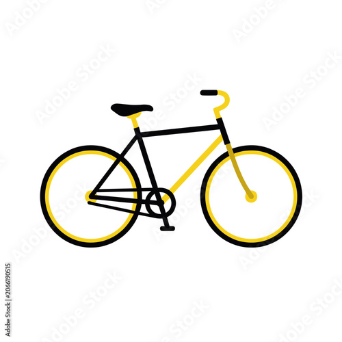 Yellow Bicycle Vector Icon, Isolated Transparent Background for Web Design and App Interface Use
