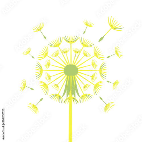 Yellow Dandelion Seed Head Vector Icon, Isolated Transparent Background for Design and Illustration Use