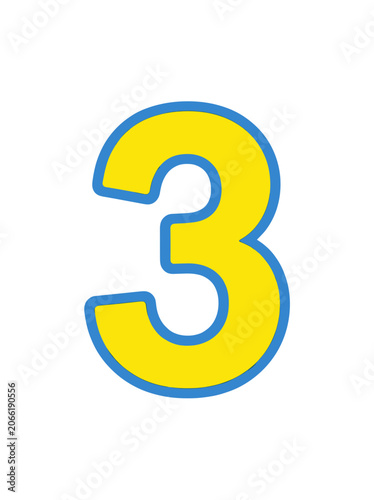 Yellow Number Three Vector Icon, Isolated on Transparent Background for Design and Digital Use