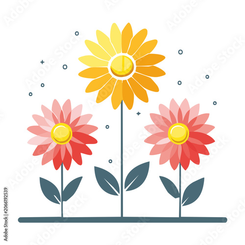 Flat design sunflower vector illustration