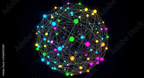 Vibrant Network Connections Digital Globe.