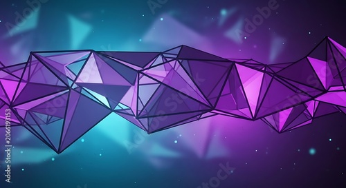 Vibrant Purple Geometric Polygon Artwork Design.