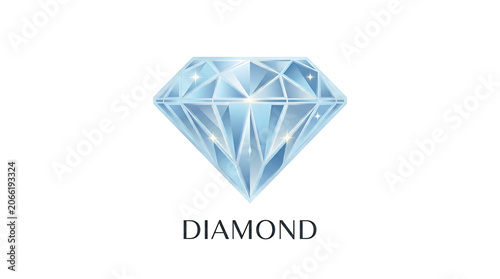 Luxury blue diamond icon vector graphic