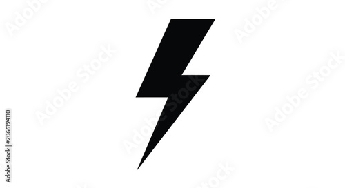 Black lightning bolt silhouette on a white background