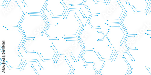 Fotografía Abstract technology blue and withe gradient circuit board background