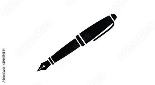 Fountain pen silhouette on a white background simple graphic design
