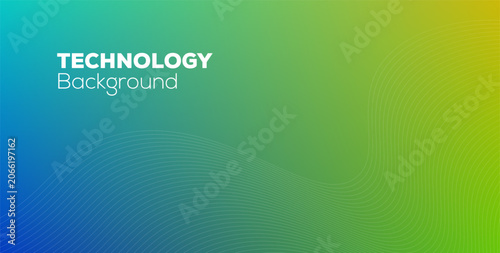 Technology background abstract blue green gradient wavy lines futuristic modern elegant design.