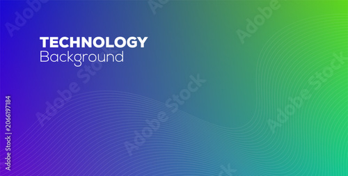 Technology background abstract blue green yellow gradient wavy lines futuristic modern elegant design.