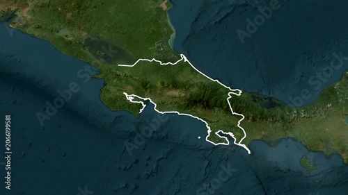 3D Animated map of Costa Rica with its Flag and Borders 00:15