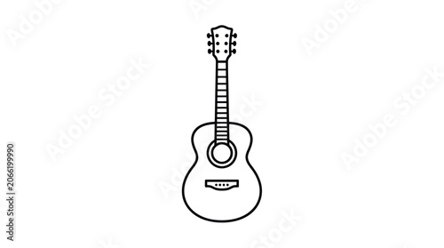 Fotografie Acoustic guitar outline for music and hobby themes.