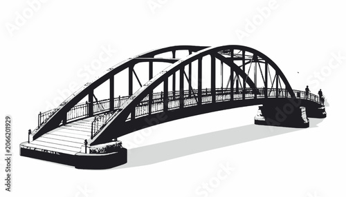 Foto Steel Arched Bridge Structure Model.