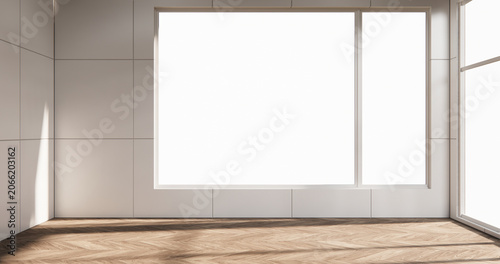 Muji style, Empty wooden room,Cleaning japandi room interior, 3D rendering