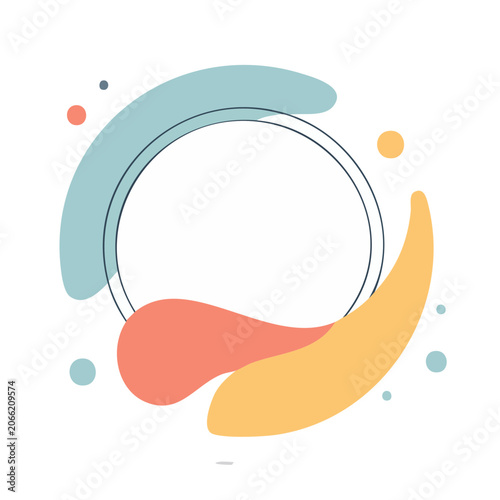 Minimalist Abstract Circle with Curved Shapes