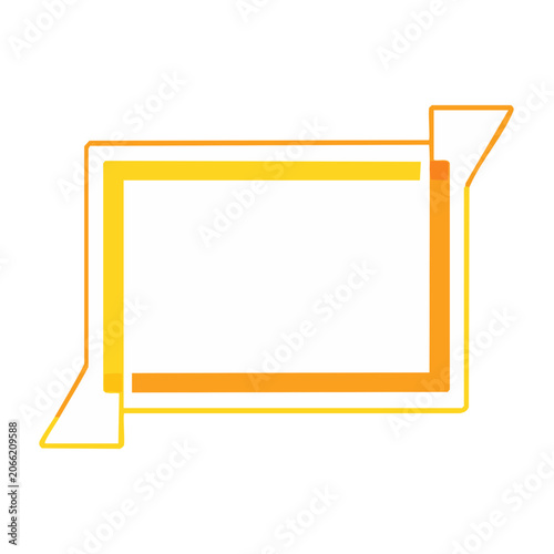 Minimalist orange laptop icon on transparent background