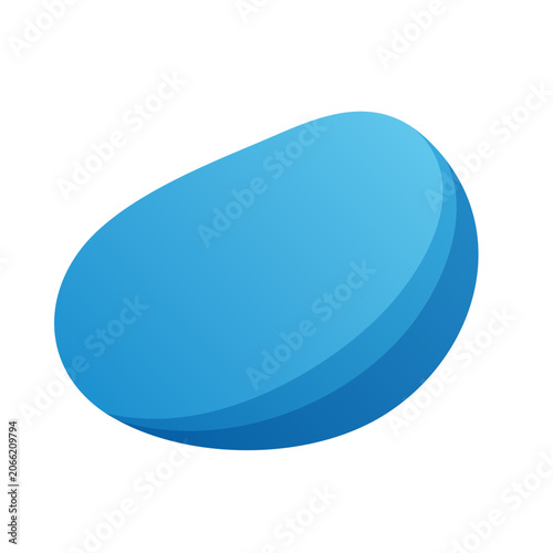 Blue pill 3D render on white background