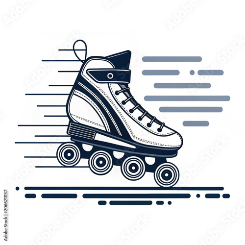 roller skates on a blue background