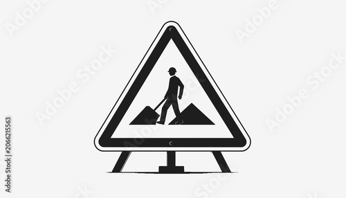 Quadro su tela Road Work Ahead Warning Sign Symbol.