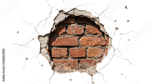 Broken Brick Wall – High‑Resolution Construction Illustration Representing Strength, Texture, and Impact for Architecture, Renovation, and Creative Projects