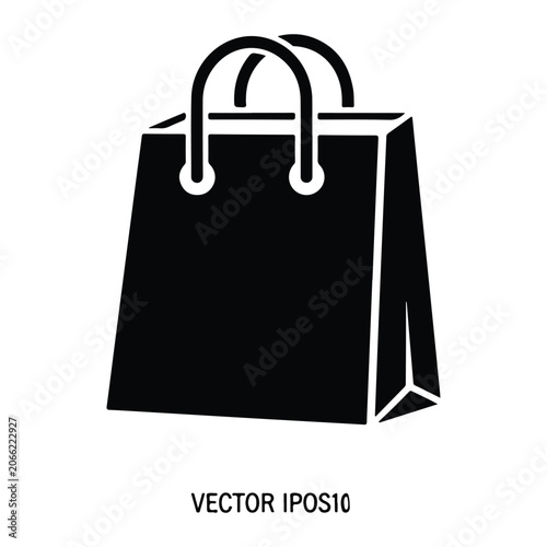 Solid black shopping bag retail
